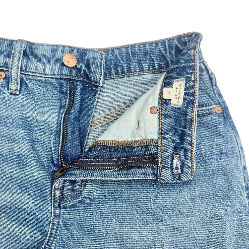 Madewell | Women | The Curvy Perfect Dewberry Cut Off Denim Jean Shorts | Sz 27 - Picture 9 of 13